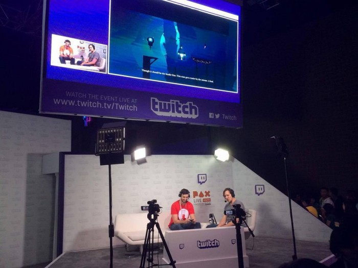 Ben on the Twitch Stage for the Light Fall feature.